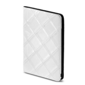 OCTO Quilted Kindle 2 Leather Cover with Hinge (Fits 6" Display, Latest Generation Kindle), Patent White