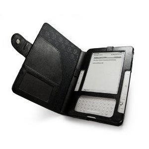 Tuff-Luv Napa Leather case cover (Book Style) for Amazon Kindle 2 - Black (6" 2nd Generation)